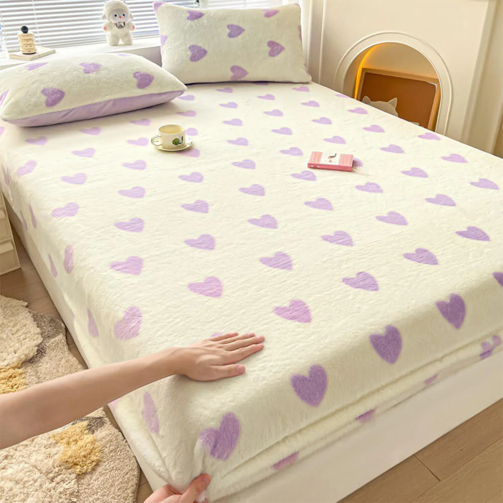 Static-Free Creamy Stretchable Fitted Sheet Mattress Cover - Image 5