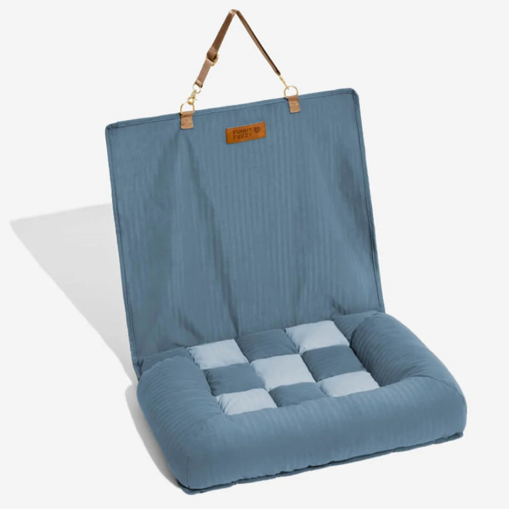 Travel Bolster Safety Back Seat Large Dog Car Seat Bed - Chessboard Lounge - Image 19