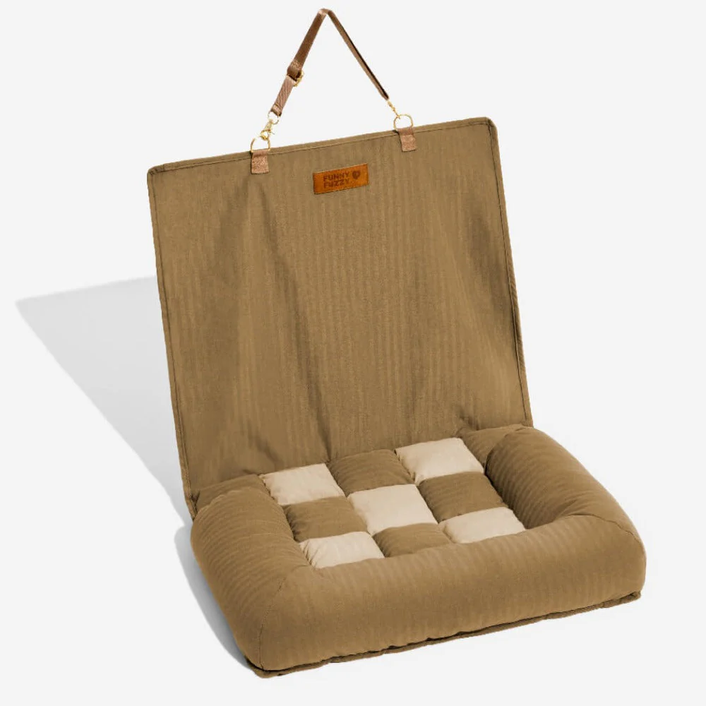 Travel Bolster Safety Back Seat Large Dog Car Seat Bed - Chessboard Lounge - Image 20