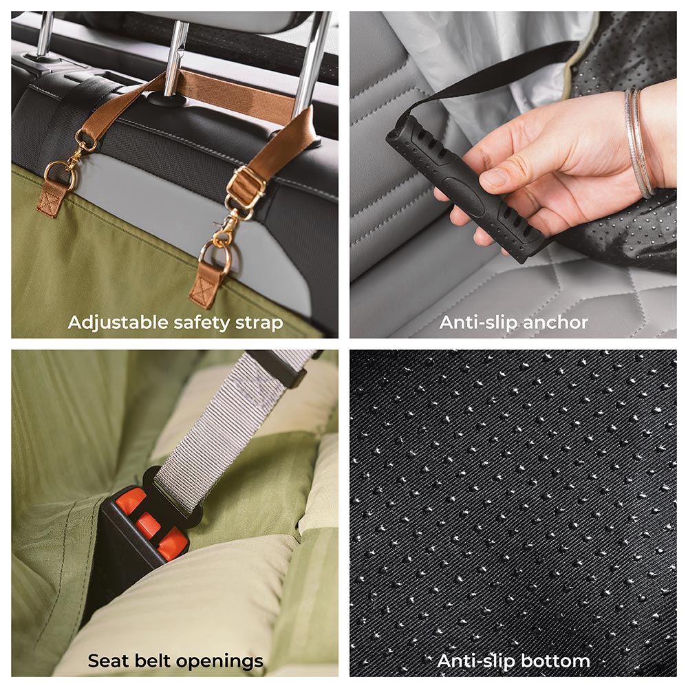 Travel Bolster Safety Back Seat Large Dog Car Seat Bed - Chessboard Lounge - Image 4