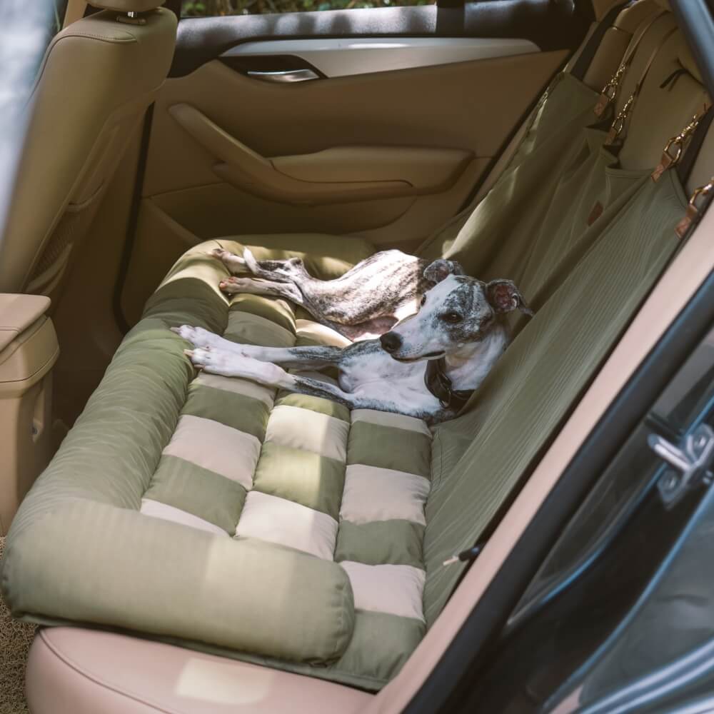 Travel Bolster Safety Back Seat Large Dog Car Seat Bed - Chessboard Lounge - Image 7