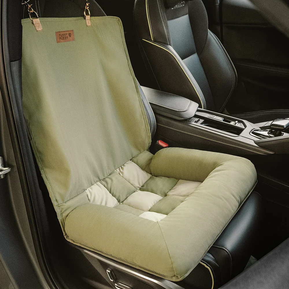 Travel Bolster Safety Back Single Seat Large Dog Car Seat Bed – Chessboard Lounge - Image 2