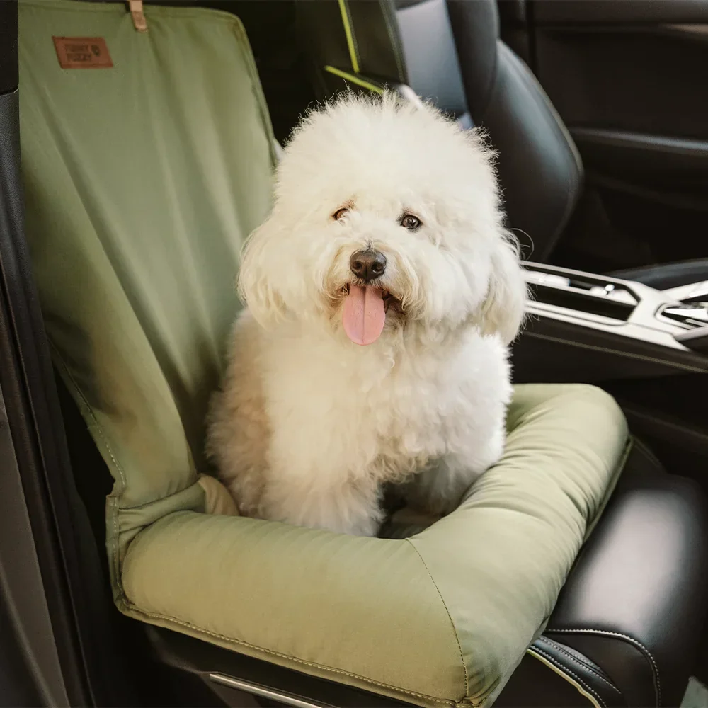 Travel Bolster Safety Back Single Seat Large Dog Car Seat Bed – Chessboard Lounge - Image 3