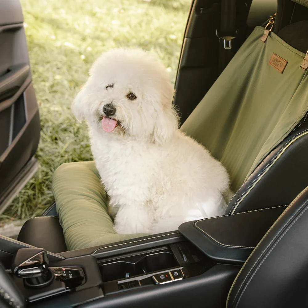 Travel Bolster Safety Back Single Seat Large Dog Car Seat Bed – Chessboard Lounge - Image 4