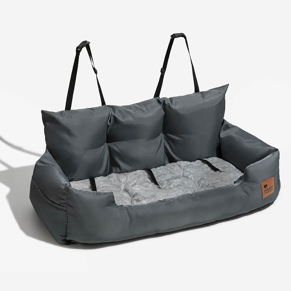 Travel Bolster Safety Medium Large Dog Car Back Seat Bed - Image 25