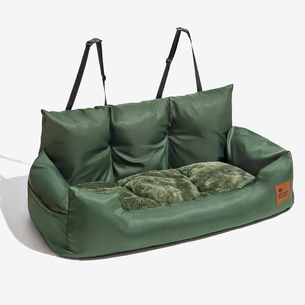 Travel Bolster Safety Medium Large Dog Car Back Seat Bed - Image 26