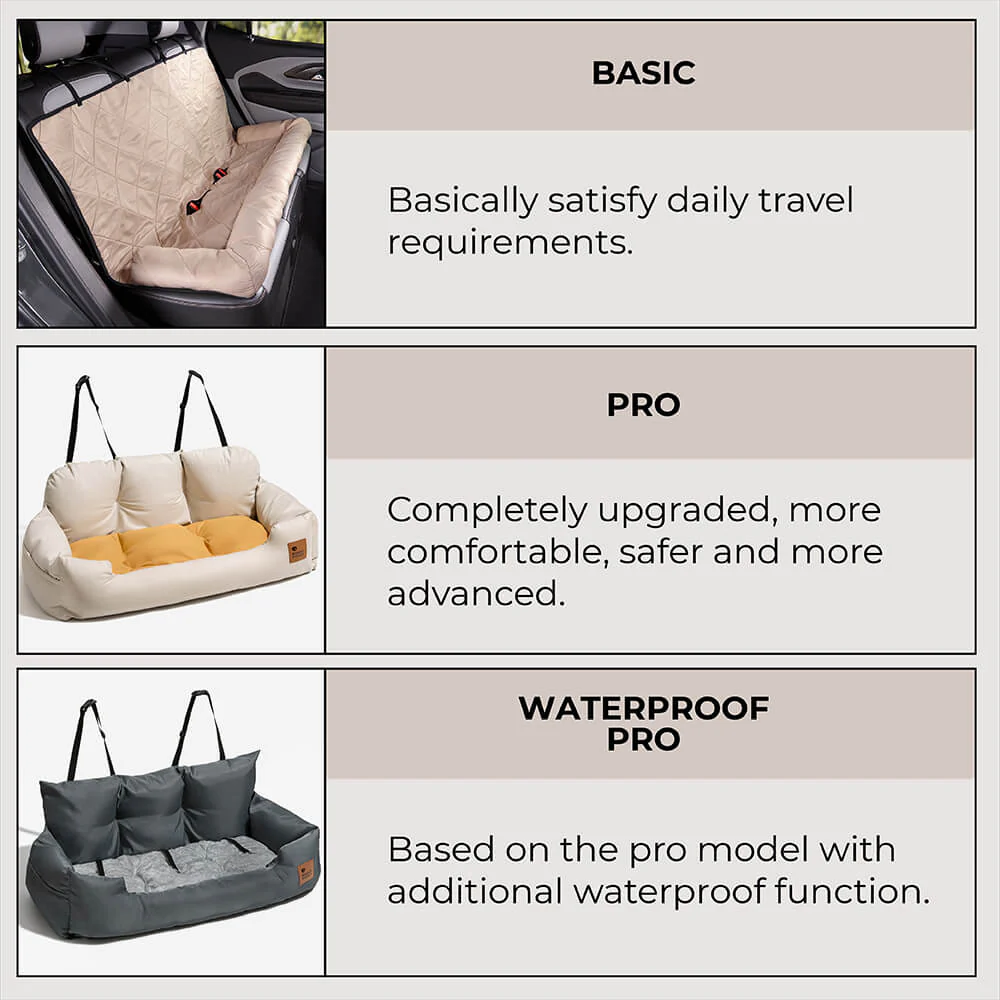 Travel Bolster Safety Medium Large Dog Car Back Seat Beds - Image 20