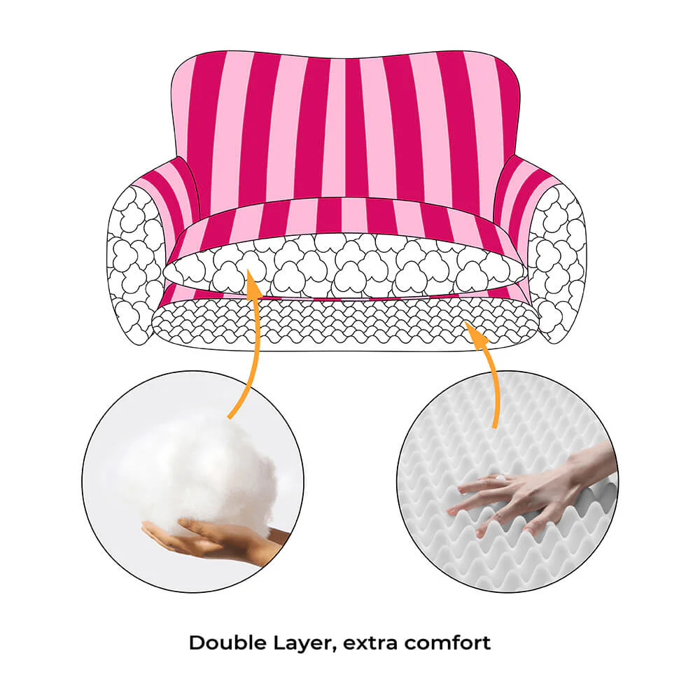 Trendy Striped Faux Lambswool Double Layer Cat Couch Sofa Bed - Image 4