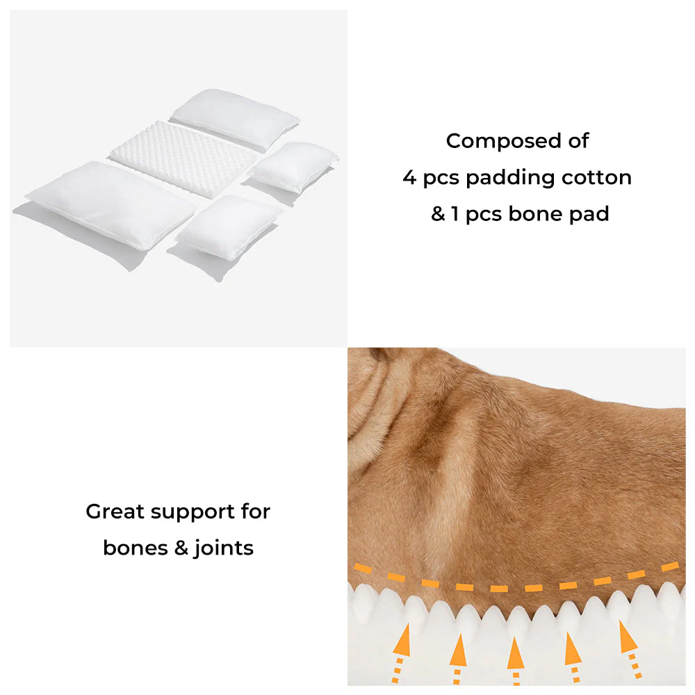 Trendy Striped Faux Lambswool Double Layer Cat Couch Sofa Bed - Image 5