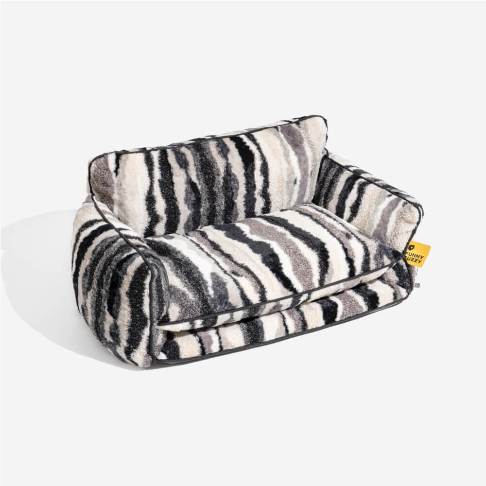 Trendy Striped Faux Lambswool Double Layer Dog & Cat Sofa Bed - Outdoor - Image 20