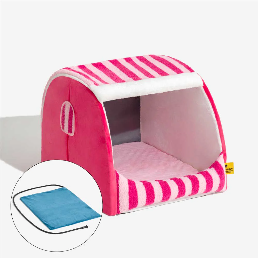 Trendy Striped House Orthopedic Dog Bed - Cozy Hideaway - Image 23