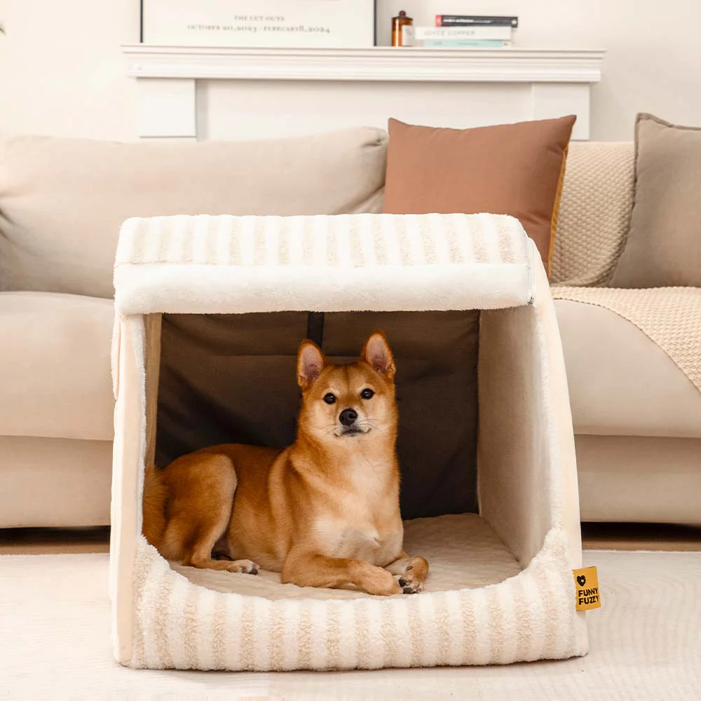 Trendy Striped House Orthopedic Dog Bed - Cozy Hideaway - Image 6