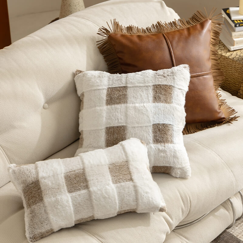 Ultra-Soft Plush Full-Cover Checkerboard Couch Cover - Image 8