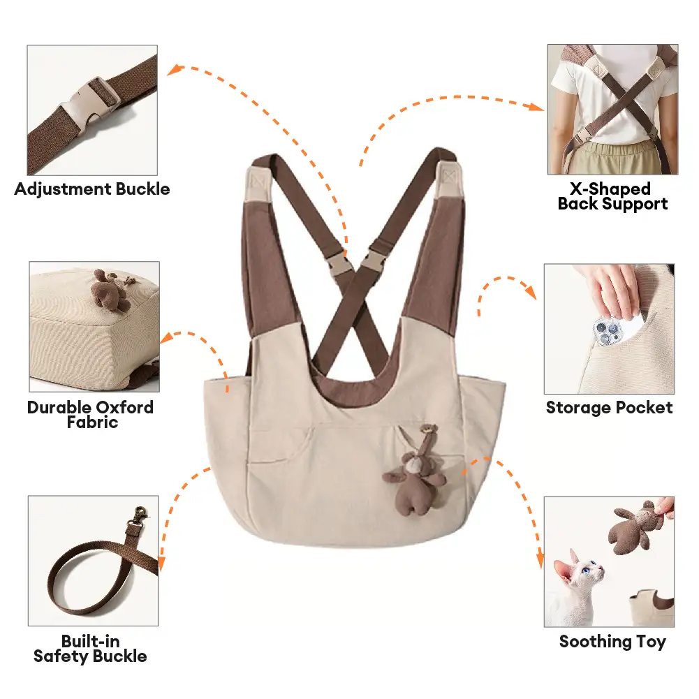 Versatile Pocket Portable Pet Front Backpack Cat Sling Chest Carrier - Image 4