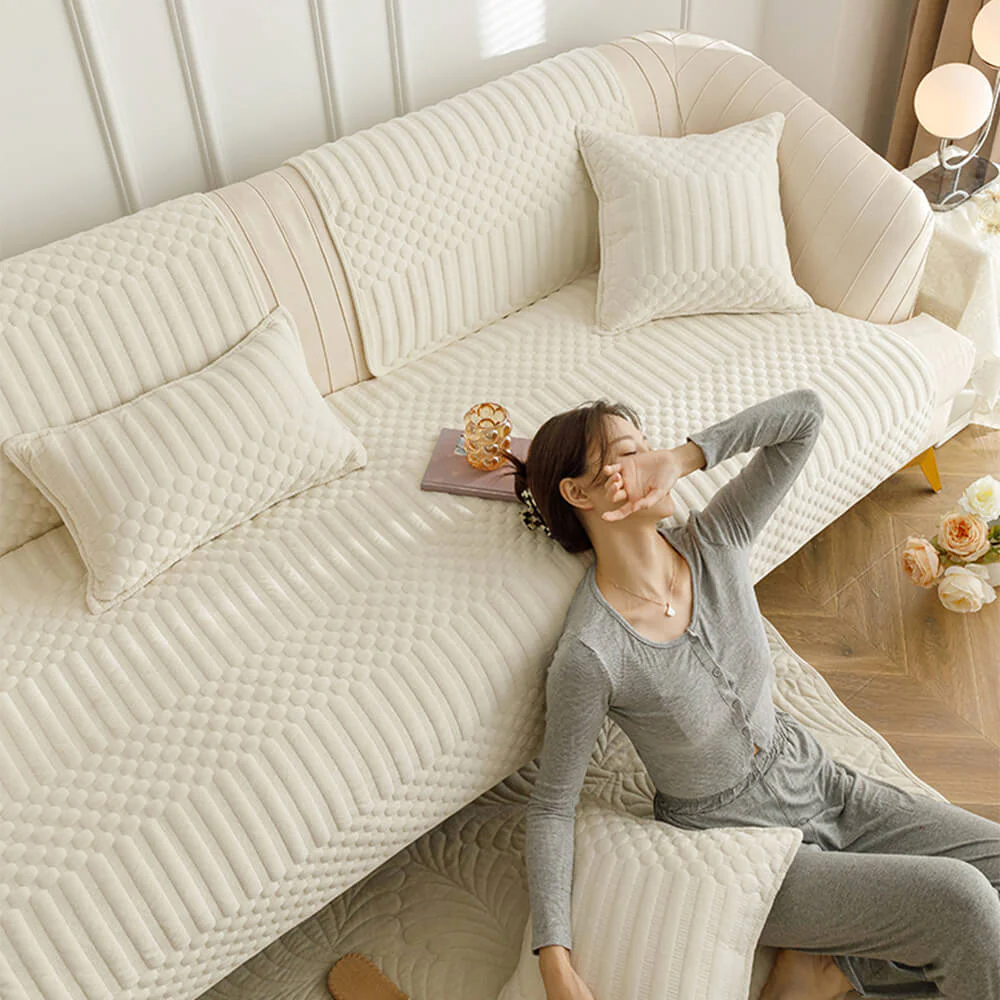 Warm Plush Vintage Non-Slip Couch Cover - Image 11