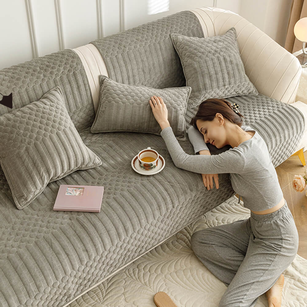 Warm Plush Vintage Non-Slip Couch Cover - Image 15