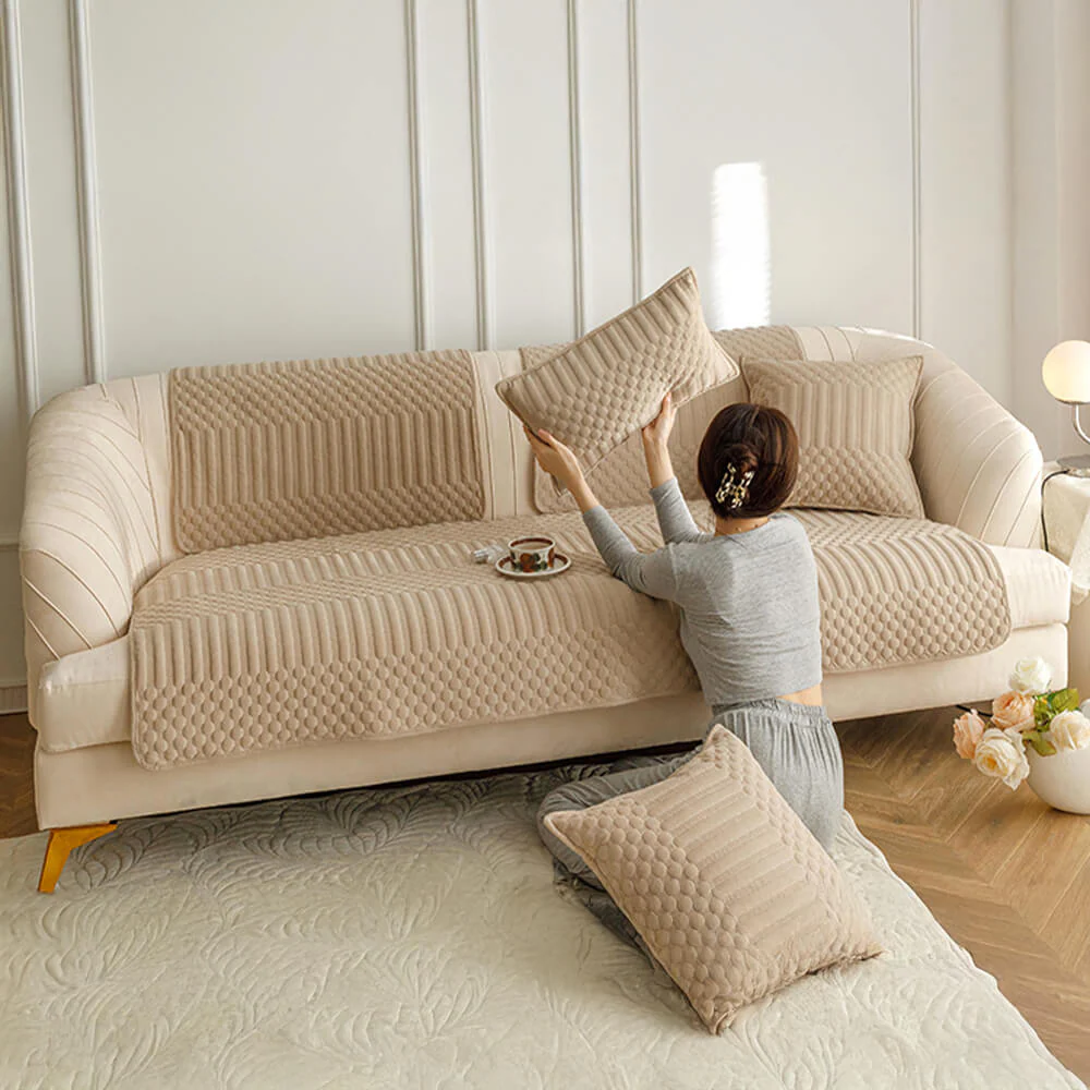 Warm Plush Vintage Non-Slip Couch Cover - Image 18