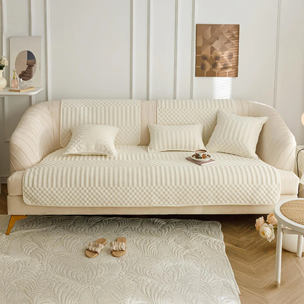 Warm Plush Vintage Non-Slip Couch Cover - Image 4