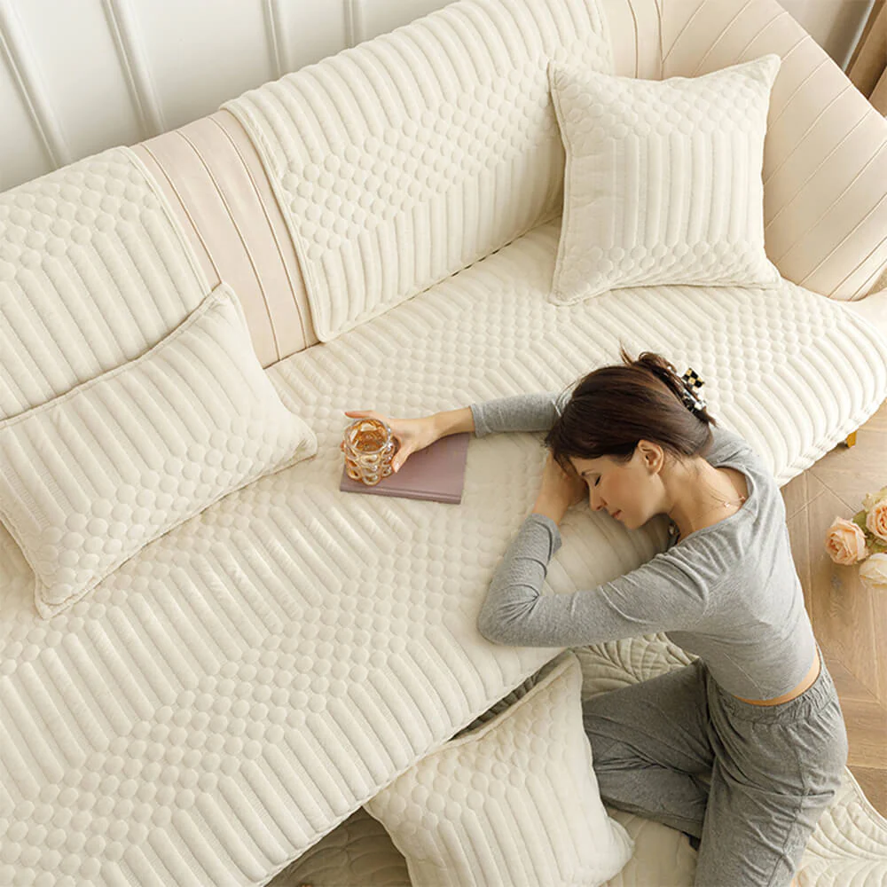 Warm Plush Vintage Non-Slip Couch Cover - Image 5
