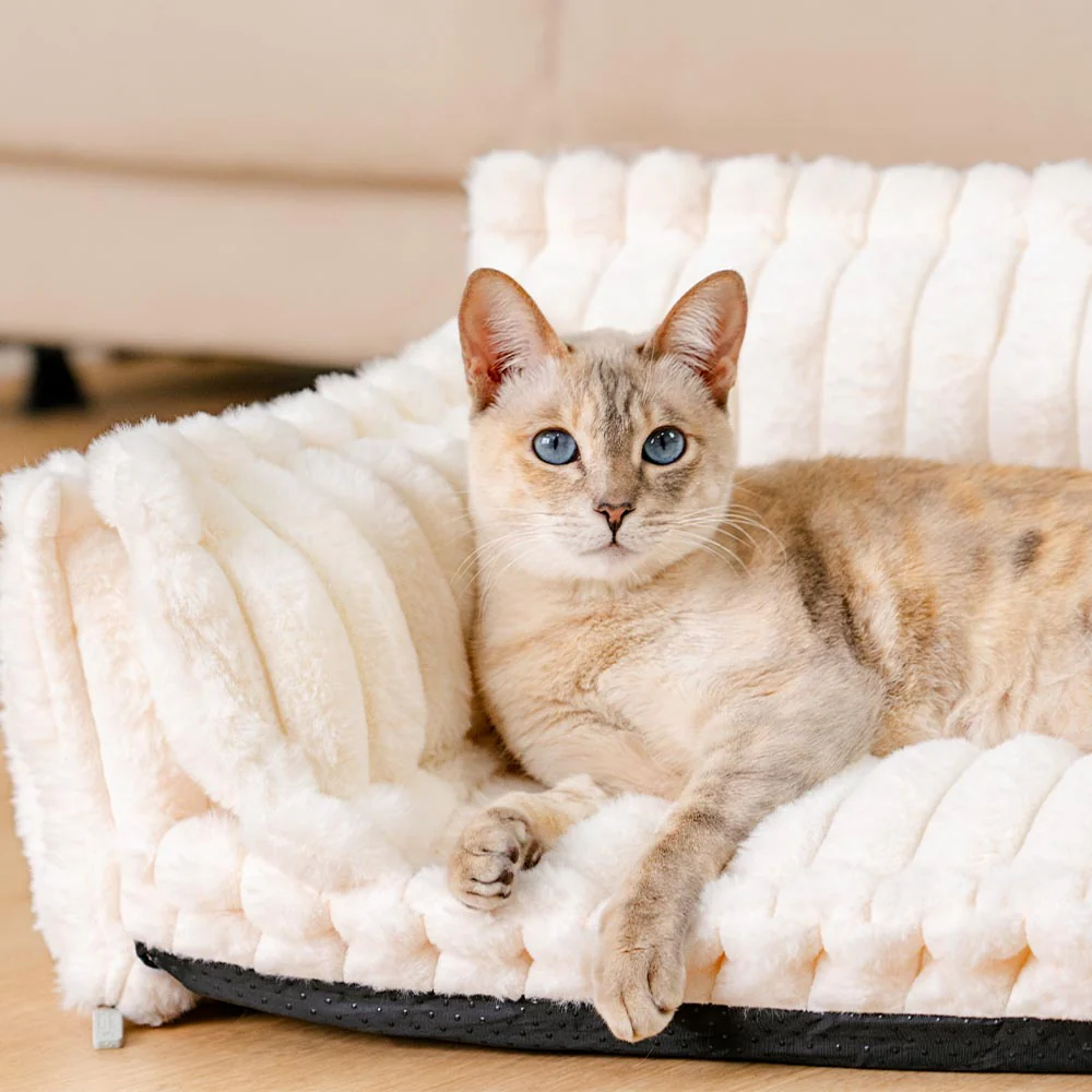 Washable Calming Soft Pillow Bolster Cat Bed-Snoozy Dream - Image 14
