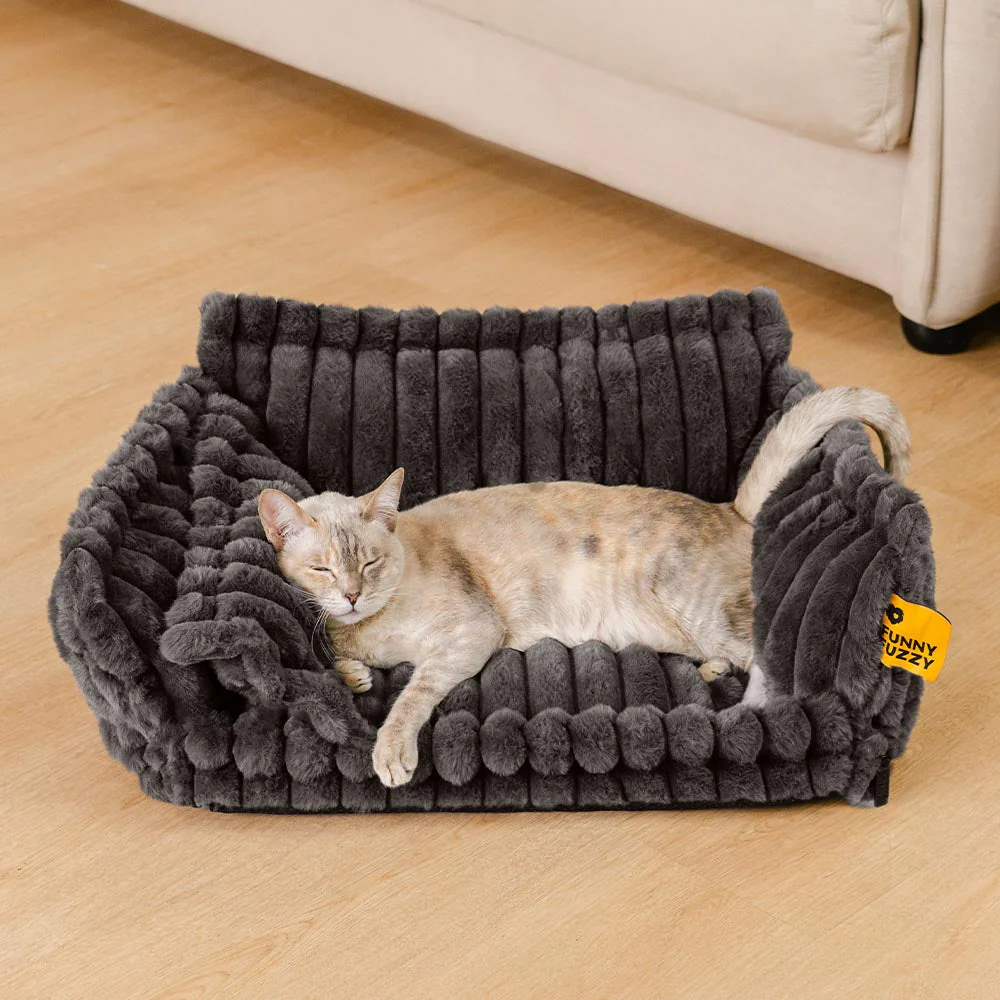 Washable Calming Soft Pillow Bolster Cat Bed-Snoozy Dream - Image 2