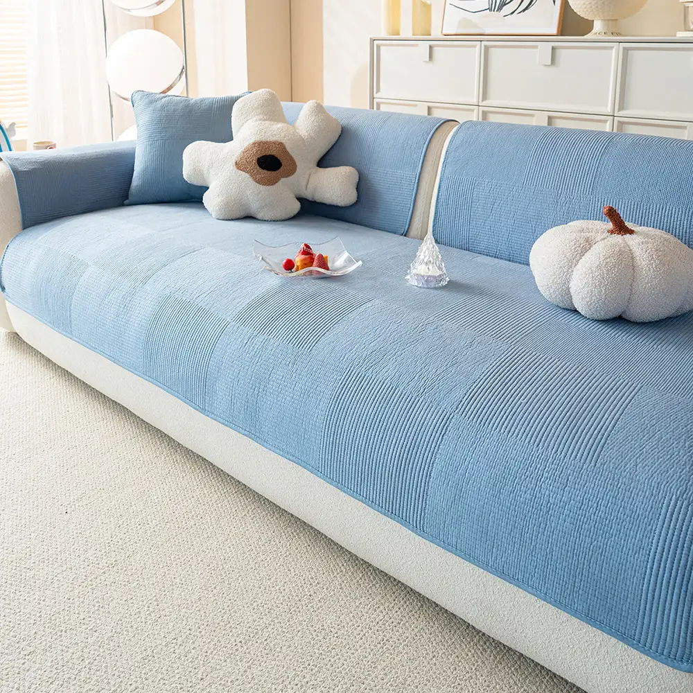Washed Cotton Skin-Friendly Breathable Sofa Protector Non-slip Couch Cover - Image 3