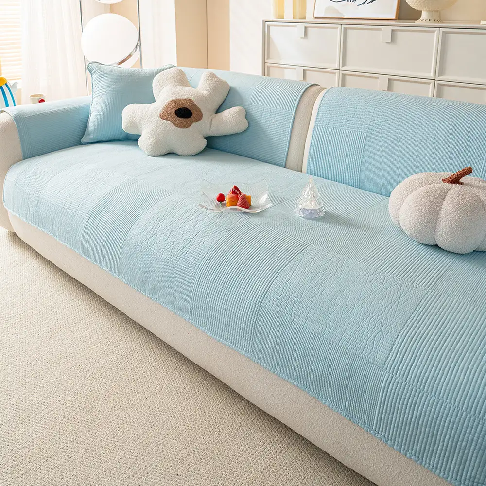Washed Cotton Skin-Friendly Breathable Sofa Protector Non-slip Couch Cover - Image 4