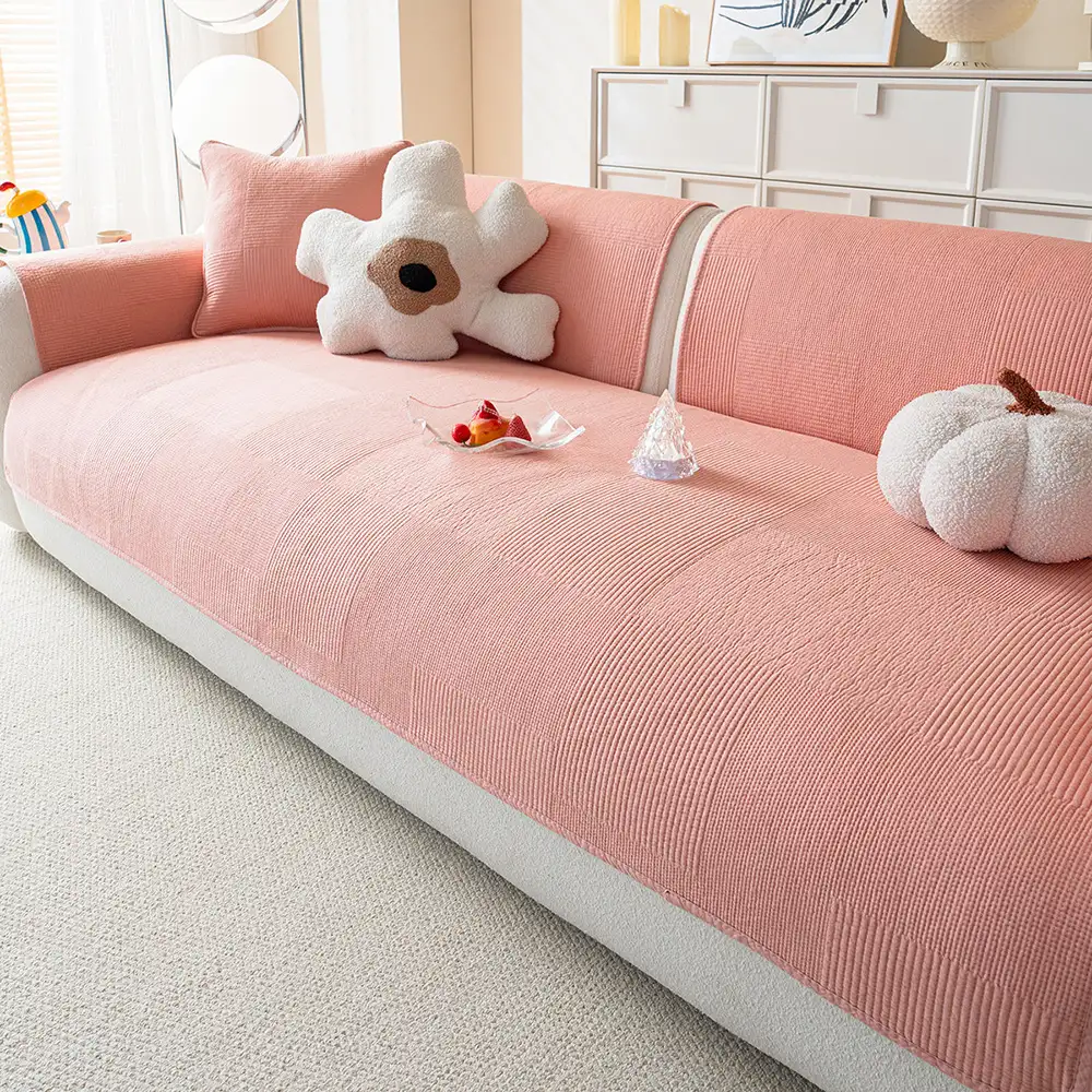 Washed Cotton Skin-Friendly Breathable Sofa Protector Non-slip Couch Cover - Image 5