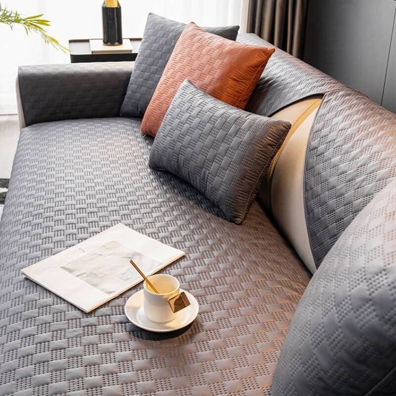 Water-resistant Leathaire Fabric Sofa Cover Furniture Protection Couch Cover - Image 3