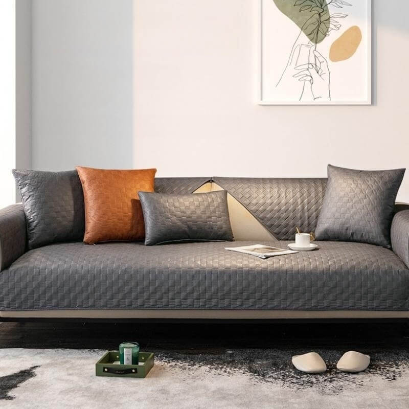Water-resistant Leathaire Fabric Sofa Cover Furniture Protection Couch Cover - Image 4