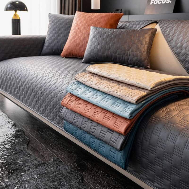 Water-resistant Leathaire Fabric Sofa Cover Furniture Protection Couch Cover - Image 5