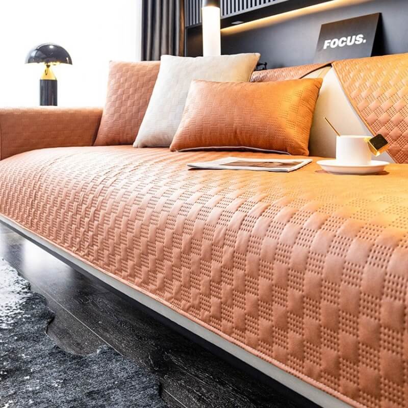 Water-resistant Leathaire Fabric Sofa Cover Furniture Protection Couch Cover - Image 7