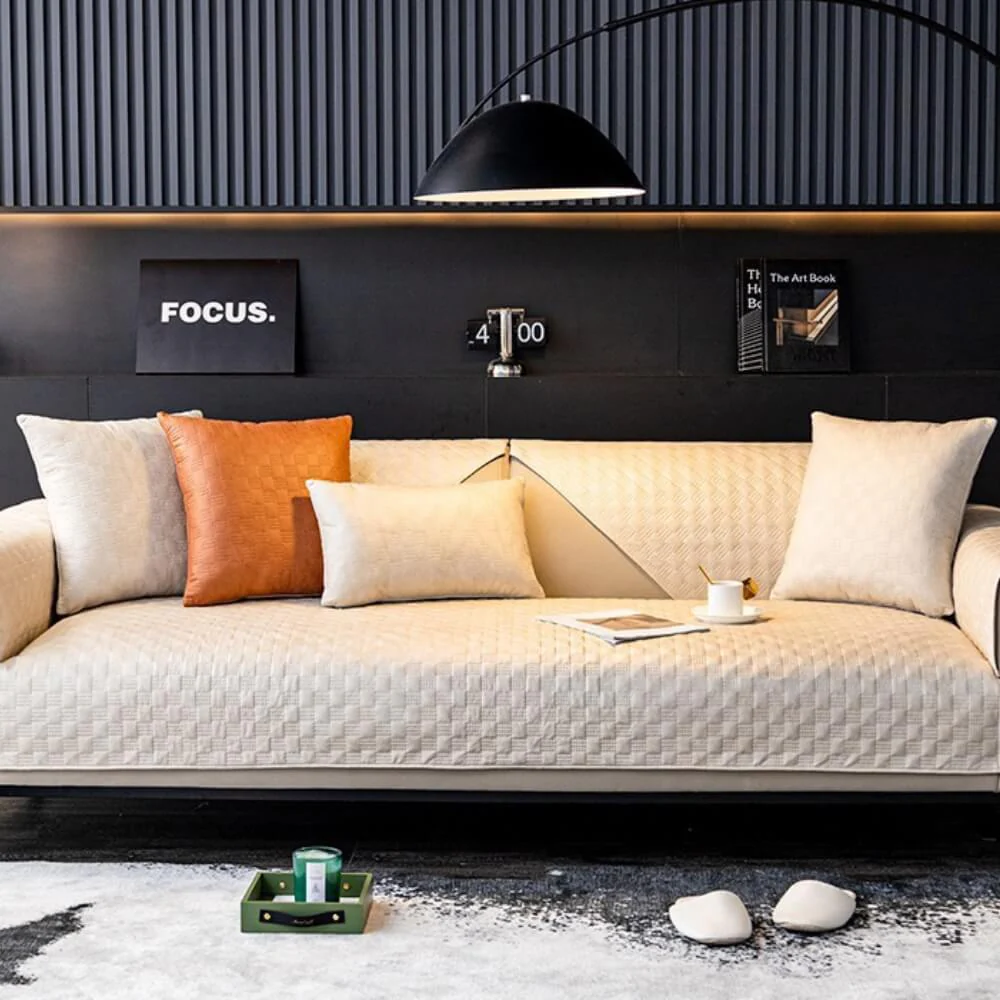 Water-resistant Leathaire Fabric Sofa Cover Furniture Protection Couch Cover - Image 9