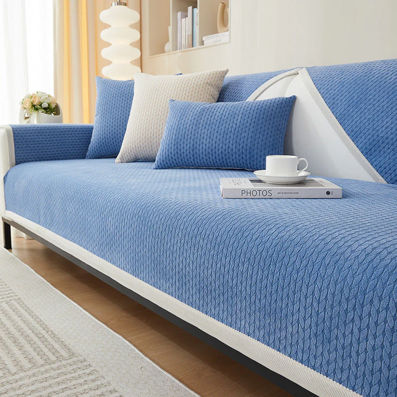 Wheat Ears Pattern Chenille Anti-Scratch Couch Cover - Image 10