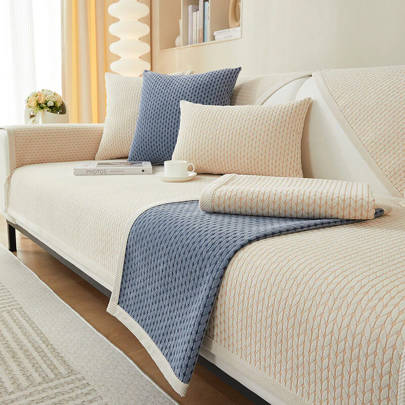 Wheat Ears Pattern Chenille Anti-Scratch Couch Cover - Image 7