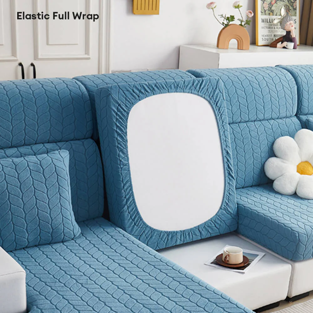 Wheat Leaf Texture All-Season Universal Elastic Full Protection Magic Couch Cover - Image 10