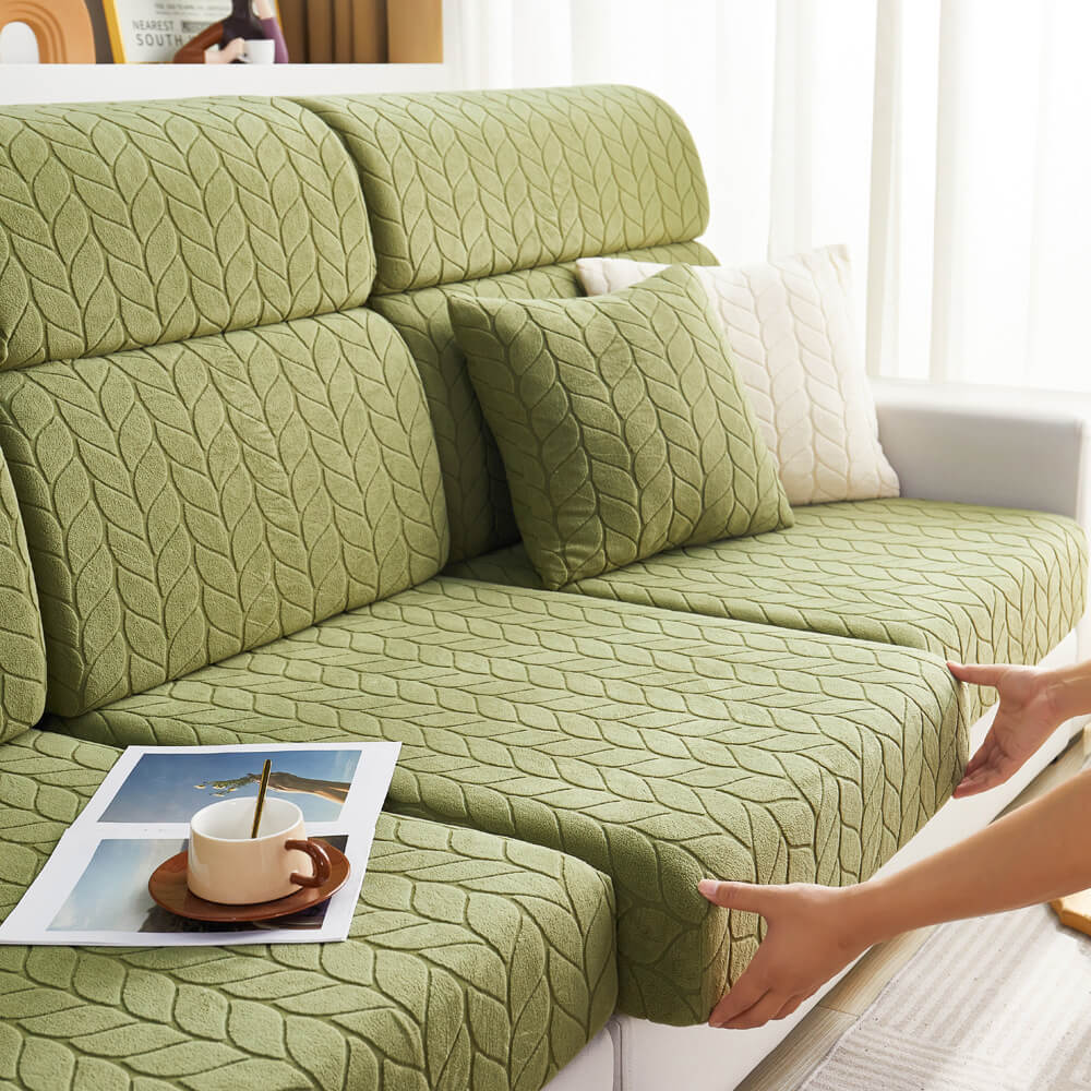 Wheat Leaf Texture All-Season Universal Elastic Full Protection Magic Couch Cover - Image 11