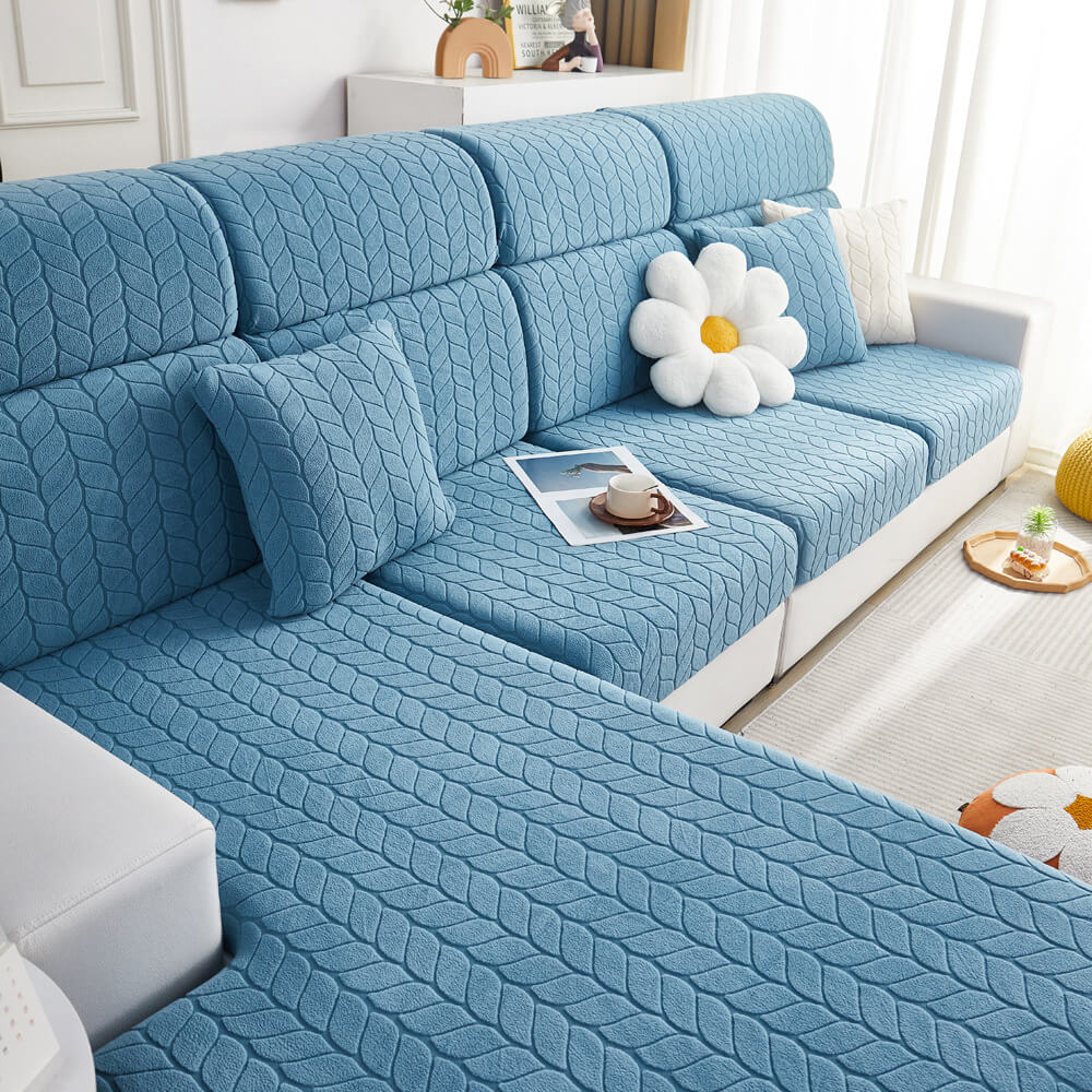 Wheat Leaf Texture All-Season Universal Elastic Full Protection Magic Couch Cover - Image 4